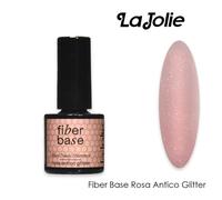 La jolie Fiber Base Rosa Antico Glitter 7 ml - Base per unghie
