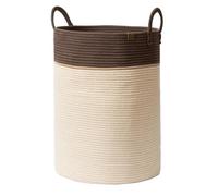LA JOLIE MUSE Cesto Intrecciato in Corda di Cotone - Alto per Stoccaggio, Biancheria, Giocattoli, Abiti da Nursery - Avena, 72 Litri
