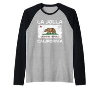 La Jolla, Bandiera della California, La Jolla San Diego CA Maglia con Maniche Raglan