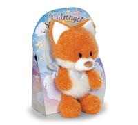 La La Foxie - Peluche a forma di volpe angelo custode, in confezione regalo, in morbido tessuto peluche, da coccolare e per giocare, per bambini e adulti, 28 cm, arancione