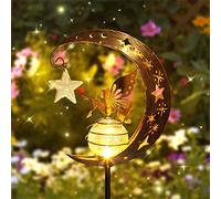 La Lampada Solare per Esterni/Fata dei Fiori,Esterno Divertenti Lampada Solare,Lampada Solare Per Esterni,Luci Decorative per Esterni con Sfera di Vetro a Led Luce,Lampada Solare Lunare
