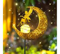 La Lampada Solare per Esterni/Fata dei Fiori,Luci Solari da Giardino,Luci Decorative per Esterni con Sfera di Vetro a Led Luce,Luna Lampada Solare,per Balcone,Prato,Patio o Cortile