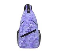 La lavanda viola resistente all'acqua ha stampato la borsa a tracolla dell'imbracatura stampata dei fiori