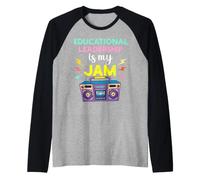 La Leadership educativa è la mia marmellata Anni '80 Retro Teachers Day Maglia con Maniche Raglan