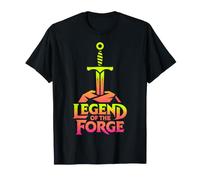 La Leggenda della Forgia Neon Sword Design Maglietta