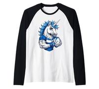 La Leggenda dello Scrum Scotland's Unicorn Charge Maglia con Maniche Raglan