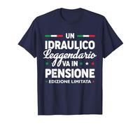 La Leggenda Va in Pensione Uomo Idraulico Pensionato Maglietta, Uomo, Navy, 4XL