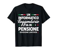La Leggenda Va In Pensione Uomo Informatico Pensionato Maglietta