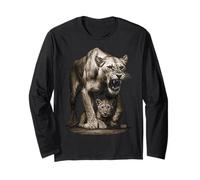 La leonessa Protegge Piccoli Leoni - Amore materno Maglia a Manica