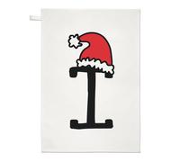 La Lettera I Cappello Natalizio Strofinaccio Piatto Panno Divertente Rosso Babbo