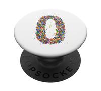 La lettera O spruzzi di caramelle lo stile del monogramma PopSockets PopGrip Adesivo