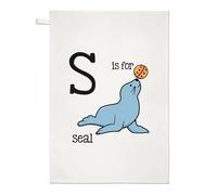 La Lettera S È Per Foca Asciugamano Da Tè Panno Da Cucina - Carino Dell'Alfabeto