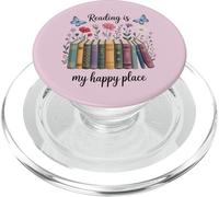 La lettura floreale degli amanti dei libri è il mio posto felice PopSockets PopGrip per MagSafe