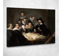 La Lezione Di Anatomia Del Dottor Nicolaes Tulp Rembrandt van Rijn, rvr203 quadro stampato su tela, fine art, assemblato pronto da appendere 50x70 cm
