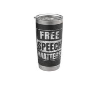 La libertà di parola conta Grunge Distressed Bicchiere termico in acciaio inox doppia parete