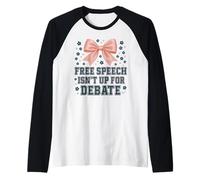 La libertà di Parola Non è per Il dibattito Coquette Bow Design Maglia con Maniche Raglan