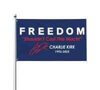La libertà non dovrebbe costare così tanto! Bandiera Charlie Kirk 3x5 per esterni, bandiere bifacciali, striscioni per