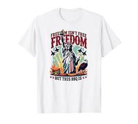 La libertà Non è Gratuita, ma Questo Barbecue è Maglietta, Uomo, Bianco, 3XL