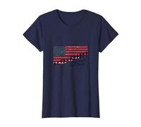 La libertà Non è Libera: Tributo Patriottico agli Eroi Americani Maglietta, Donna, Navy, L