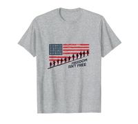 La libertà Non è Libera: Tributo Patriottico agli Eroi Americani Maglietta, Uomo, Grigio Melange, XL