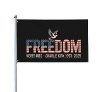 La libertà non muore mai Charlie Kirk 1993-2025 Bandiera per la stanza dei ragazzi Bandiere divertenti bifacciali