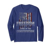 La libertà patriottica Vive nella Costituzione Croce Bandiera degli Stati Uniti Maglia a Manica