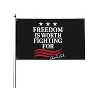 La libertà vale la pena lottare per essa - Bandiera Charlie Kirk per Room Guys, bandiera divertente bifacciale, strisc