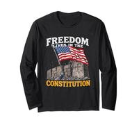 La libertà Vive nella Costituzione USA libertà patriottica Maglia a Manica