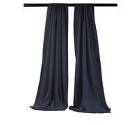 LA Linen Pack-2 - Drappo per fondale in popeline di poliestere, 96 pollici di larghezza e 58 pollici di altezza, blu navy