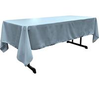 LA Linen Polyester Poplin Tablecloth, Poliestere, Blue Light, 152.4 x 305 x 0.04 cm