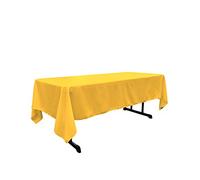 LA Linen Polyester Poplin tovaglia Rettangolare, Poliestere, Yellow Dark, 152.4 x 259 x 0.04 cm