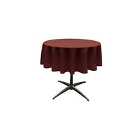 LA Linen Poplin Tablecloth Tovaglia Rotonda in Popeline di Poliestere, 130 cm, Bordeaux, Borgogna, 51 inch (Round)