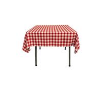 LA Linen Tovaglia a Scacchi, 147 x 147 cm, Rosso/Bianco