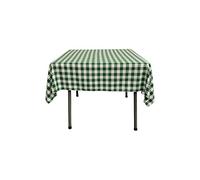LA Linen - Tovaglia a scacchi, 150 x 150 cm, colore: Verde Hunter