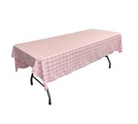 LA Linen Tovaglia a Scacchi, 152 x 250 cm, Rosa