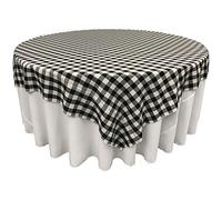 LA Linen Tovaglia Quadrata a Scacchi, 183 x 183 cm, Nero/Bianco