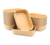 La Llareta 25 Pezzi Contenitori in Cartone per Alimenti, 500ml Contenitore per Alimenti da Asporto, Compostabile Scatola di Carta Kraft, per Cibo da Asporto, Pranzo Fitness