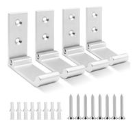 La Llareta Ganci Appendiabiti, 4 Pezzi Appendiabiti da Parete, Gancio Pieghevole, Lega di Alluminio, Con Viti, per Bagno Cucina Camera da Letto Ufficio (Argento)