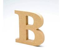 LA LLUNA ALWAYS CREATING Lettera B in Legno. Lettere Grandi in MDF da 20 cm di Altezza, per Decorazioni e lavori Artigianali. Alfabeto complet disponibileo (B)
