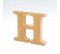 LA LLUNA ALWAYS CREATING Lettera H in Legno. Lettere Grandi in MDF da 20 cm di Altezza, per Decorazioni e lavori Artigianali. Alfabeto complet disponibileo (H)