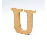 LA LLUNA ALWAYS CREATING Lettera U in Legno. Lettere Grandi in MDF da 20 cm di Altezza, per Decorazioni e lavori Artigianali. Alfabeto complet disponibileo (U)