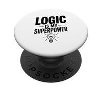 La logica è la mia superpotenza Nerd intelligente PopSockets PopGrip Adesivo