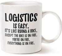 La logistica è facile, la logistica è facile, la laurea, le tazze da caffè novità, la tazza da caffè novità, la tazza da tè in ceramica stampata su entrambi i lati per mamma, papà, amico, moglie, mari