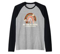 La logopedia Maggio è Un Mese Migliore dell'Udito e del linguaggio SLP Maglia con Maniche Raglan