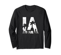 LA Los Angeles Skyline Logo con Palma Maglia a Manica