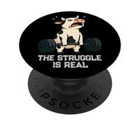 La lotta dello stacco del ratto della palestra della mucca è un vero sollevamento uomini donne PopSockets PopGrip Adesivo