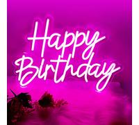 La luce notturna a LED neon di buon compleanno può essere per compleanni matrimoni anniversari Natale decorazioni per la casa feste il miglior regalo per amici di famiglia e bambini ( B-rosa)