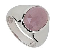 La Luna Design - Anello da donna in argento sterling 925 rodiato, con zaffiro rosa