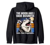 La Luna e io Abbiamo Un Husky Quotidiano Felpa con Cappuccio