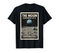 La Luna: Earthrise a 6 | Retro Lunar Tourism Maglietta